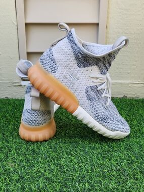 Adidas Tubular Doom Primeknit Sneakers – White/Black Gum Sole BY3146 SIZE 12